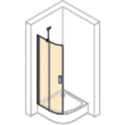 Hüppe 1/4 Kreis Schwingtür Design Pure 2-flg. BxH: 80 X 190 Cm R 50 Cm Silber M. -Badezimmerprodukte Geschäft 01351 2438 HPUV18P17MBC 20