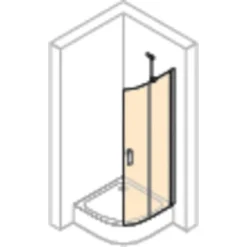 Hüppe 1/4 Kreis Schwingtür Design Pure 2-flg. BxH: 80 X 190 Cm R 50 Cm Silber M. -Badezimmerprodukte Geschäft 01351 2438 HPUV28P17MBC 21