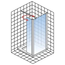 Schulte Walk-In Dusche Toura 80 X 200 Cm Mit Beweglichem Element 40 Cm -Badezimmerprodukte Geschäft 060991060762 2053 060762 5