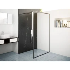 Baliv Duschabtrennung Walk-In DUK-120.81 120 Cm X 195 Cm Schwarz -Badezimmerprodukte Geschäft 110997 AB02 190221 L RET01