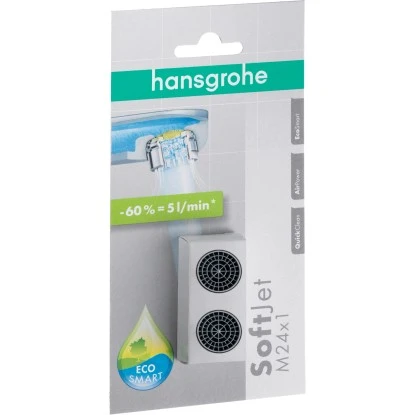 Hansgrohe SoftJet Luftsprudler Set M24x1 Mit Durchflussbegrenzer 5 L/min 1 Hansgrohe SoftJet Luftsprudler Set M24x1 Mit Durchflussbegrenzer 5 L/min