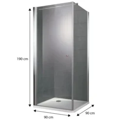 Schulte Duschkabine Drehtür Mit Seitenwand Youngline 190 Cm X 90 Cm -Badezimmerprodukte Geschäft 157915 1884 1