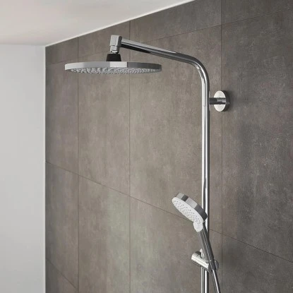 Hansgrohe Duschsystem Crometta S Showerpipe 240 EcoSmart Chrom/Weiß M. Umsteller 3 Hansgrohe Duschsystem Crometta S Showerpipe 240 EcoSmart Chrom/Weiß M. Umsteller – Bild 3