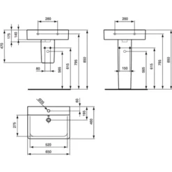 Ideal Standard Waschtisch Connect Cube 65 X 46 Cm 1 Hahnloch Mit Überlauf Weiß 5 Ideal Standard Waschtisch Connect Cube 65 X 46 Cm 1 Hahnloch Mit Überlauf Weiß -Badezimmerprodukte Geschäft 188527 3049 3