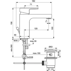 Ideal Standard Waschtischarmatur Edge Chrom -Badezimmerprodukte Geschäft 188740 3049 8