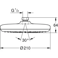 Grohe QuickFix Kopfbrause Vitalio Start 210 5 Grohe QuickFix Kopfbrause Vitalio Start 210 -Badezimmerprodukte Geschäft 210 kopfbrause mazeichnung