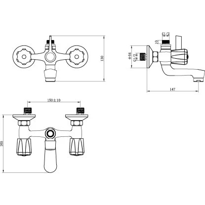 Sanitop-Wingenroth Zweigriffmischer Wannenarmatur Standard Plus Chrom 2 Sanitop-Wingenroth Zweigriffmischer Wannenarmatur Standard Plus Chrom – Bild 2