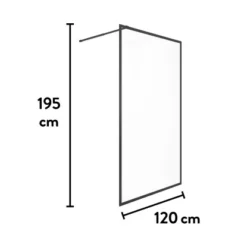 Baliv Duschabtrennung Walk-In DUK-120.81 120 Cm X 195 Cm Schwarz -Badezimmerprodukte Geschäft 250312110997 VM01 190221 L