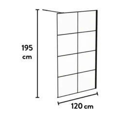 Baliv Duschabtrennung Walk-In DUK-120.131 120 Cm X 195 Cm Schwarz -Badezimmerprodukte Geschäft 250312111048 VM01 190221 L
