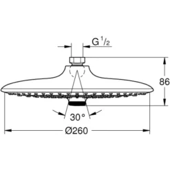 Grohe QuickFix Kopfbrause Vitalio Joy 260 -Badezimmerprodukte Geschäft 260 kopfbrause mazeichnung