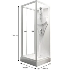 Schulte Komplettduschkabine Juist Mit Schiebetür Weiß 210x80x80 Cm 5 Schulte Komplettduschkabine Juist Mit Schiebetür Weiß 210x80x80 Cm -Badezimmerprodukte Geschäft 32020 2053 4060991009730 1 1