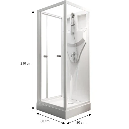 Schulte Komplettduschkabine Juist Mit Schiebetür Weiß 210x80x80 Cm 3 Schulte Komplettduschkabine Juist Mit Schiebetür Weiß 210x80x80 Cm – Bild 3