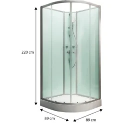 Schulte Komplettduschkabine Kreta II Alu-Natur Hellgrün 89x89x202 Cm -Badezimmerprodukte Geschäft 32020 2053 4060991009747 1 2