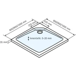 Schulte ExpressPlus Duschwanne Quadrat Extraflach Alpinweiß 90 X 90 Cm -Badezimmerprodukte Geschäft 32020 2053 4060991037030 5