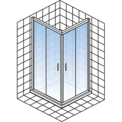 Schulte Eckeinstieg Kristall/Trend 80 Cm X 80 Cm X 185 Cm Echtglas Klar Hell -Badezimmerprodukte Geschäft 32020 2053 4060991051067 5