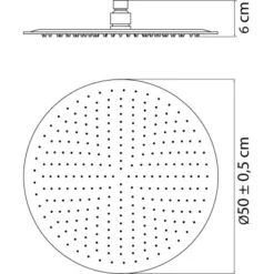 AquaSu Kopfbrause Santico Rund Edelstahl Ø 50 Cm -Badezimmerprodukte Geschäft 4006596722759 2177 3
