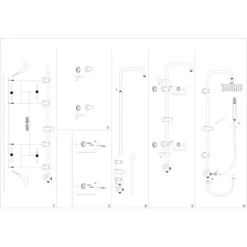 AquaSu Duschsystem Proda Mit 1 Strahlart Eckig Chrom -Badezimmerprodukte Geschäft 4006596723299 723299 87