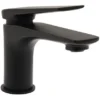 AquaSu Waschtischarmatur Orva Mit Schaftventil Schwarz Tief