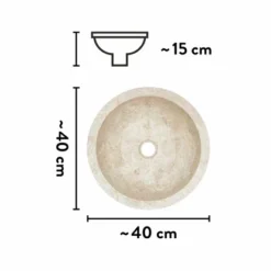 Baliv Aufsatzwaschbecken WBA-7040 Ø 40 Cm -Badezimmerprodukte Geschäft 4007873411496 VM01 170621