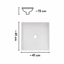 Baliv Aufsatzwaschbecken WBA-7100 41 Cm X 41 Cm -Badezimmerprodukte Geschäft 4007873411557 VM01 170621