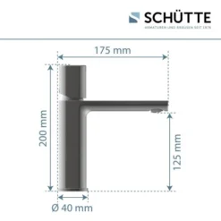 Schütte Waschtischarmatur New York Graphit Matt -Badezimmerprodukte Geschäft 4008431336121 2759 13
