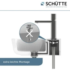 Schütte Waschtischarmatur New York Graphit Matt -Badezimmerprodukte Geschäft 4008431336121 2759 14
