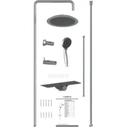 Schütte Überkopf-Brauseset Aquastar Umsteller Mittig Chrom-Anthrazit -Badezimmerprodukte Geschäft 4008431605012 2759 7