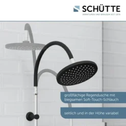 Schütte Überkopfbrause-Set Matao Rain Chrom-Schwarz Matt -Badezimmerprodukte Geschäft 4008431606262 2759 6