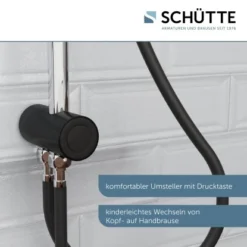 Schütte Überkopfbrause-Set Matao Rain Chrom-Schwarz Matt -Badezimmerprodukte Geschäft 4008431606262 2759 7
