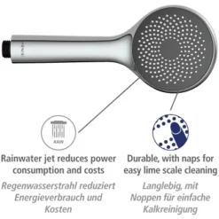 Wenko Duschkopf Watersaving Kunststoff (ABS) 9.5 X 9.5 Cm Chrom -Badezimmerprodukte Geschäft 4008838277690 1068 AI 01