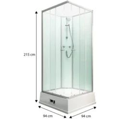 Schulte Komplettduschkabine Korfu II Mit Boiler Pumpe Alu-Natur Hellgrün -Badezimmerprodukte Geschäft 4060991009792 2053 3 1