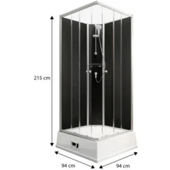 Schulte Komplettduschkabine Korfu II Mit Boiler Pumpe Alu-Natur Schwarz -Badezimmerprodukte Geschäft 4060991009808 2053 3 1