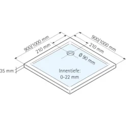 Schulte Duschwanne Eckig Extra-flach Mineralguss 100 X 100 Cm -Badezimmerprodukte Geschäft 4060991011986 2053 5