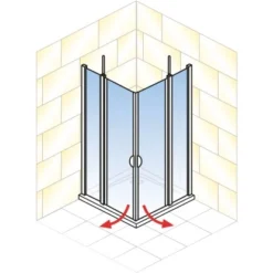 Schulte Eckeinstieg 4-teilig Sunny Alpinweiß Echtglas Klar Hell 180 Cm X 90 Cm -Badezimmerprodukte Geschäft 4060991013836 2053 AI 01