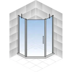 Schulte Fünfeckdusche Mit Drehtür Alexa Style 2.0 Chromoptik BxHxT 90x90x192 Cm -Badezimmerprodukte Geschäft 4060991019579 2053 04