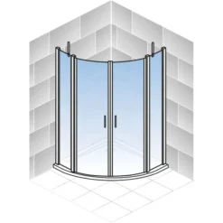 Schulte Runddusche Alexa Style 2.0 Echtglas 4-tlg. Alu-Natur 90 Cm X 90 Cm -Badezimmerprodukte Geschäft 4060991019685 2053 5