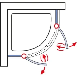Schulte Runddusche Mit Drehtüren MasterClass BxTxH 80 X 80 X 200 Cm -Badezimmerprodukte Geschäft 4060991028076 2053 03