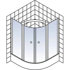 Schulte ExpressPlus Runddusche Garant 4-tlg. Alu-Natur Radius 55cm -Badezimmerprodukte Geschäft 4060991038679 2053 5