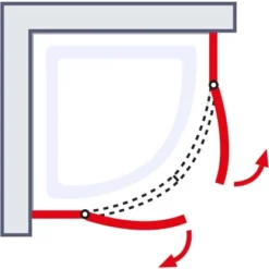 Schulte ExpressPlus Runddusche Garant 4-tlg. Alu-Natur Radius 55cm -Badezimmerprodukte Geschäft 4060991038679 2053 6