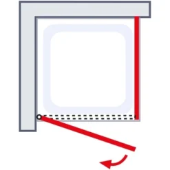 Schulte Drehtür Davita Inkl. Seitenwand Mit Stabgriff Echtglas Chrom -Badezimmerprodukte Geschäft 4060991044861 2053 4