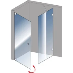 Schulte Drehtür Davita Inkl. Seitenwand Mit Stabgriff Echtglas Chrom -Badezimmerprodukte Geschäft 4060991044861 2053 5