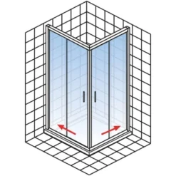 Schulte Eckeinstieg II Ohne Unteres Profil Kristall Trend Alu-Natur 200 X 90 Cm -Badezimmerprodukte Geschäft 4060991047473 2053 AI 03