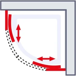 Schulte Runddusche II Kristall/Trend Aluminiumprofilen BxTxH 80 X 80 X 185 Cm -Badezimmerprodukte Geschäft 4060991051180 2053 03