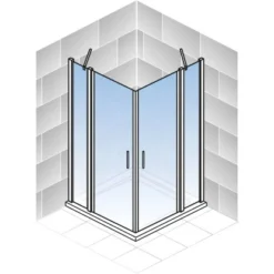 Schulte Eckeinstieg 4-tlg. Alexa Style 2.0 Alu-Natur Depoli Light 90x90x192 Cm -Badezimmerprodukte Geschäft 4060991051203 2053 5