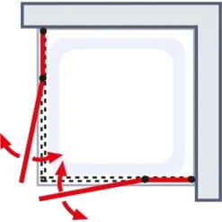 Schulte Eckeinstieg 4-tlg. Alexa Style 2.0 Alu-Natur Depoli Light 90x90x192 Cm -Badezimmerprodukte Geschäft 4060991051203 2053 6