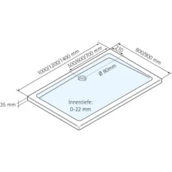 Schulte ExpressPlus Duschwanne Eckig Extra-flach Mineralguss Asym. 80x100cm -Badezimmerprodukte Geschäft 4060991056406 2053 3
