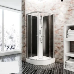 Schulte ExpressPlus Wellnesskabine Rhodos Mit Schiebetür Alu Natur 225x85x85cm