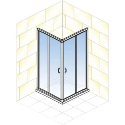 Schulte Eckeinstieg 4-teilig Sunny 80 Cm - 90 Cm X 180 Cm Silber -Badezimmerprodukte Geschäft 4060991057809 2053 5