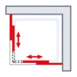 Schulte Eckeinstieg Mit Schiebetüren Sunny 180 Cm X 75-90 Cm Schwarz Klarglas -Badezimmerprodukte Geschäft 4060991070167 2053 AI 02