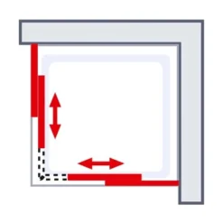 Schulte Eckeinstieg Mit Schiebetüren Sunny 180 Cm X 75-90 Cm Schwarz Glasdekor -Badezimmerprodukte Geschäft 4060991070174 2053 AI 02